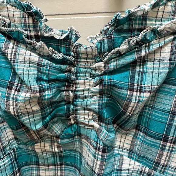 Vintage Y2K Blue Plaid Checkered Tank Top - Picture 3 of 3